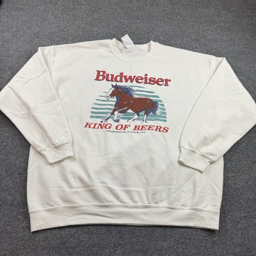 Budweiser King Of Beers Retro Crewneck Sweatshirt Adult Size X-Large - Picture 2 of 7