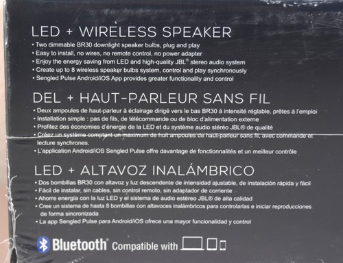 2-PK Sengled Pulse BR30 15W Bombilla LED y Altavoz Inalámbrico JBL Bluetooth NUEVO - Imagen 6 de 6