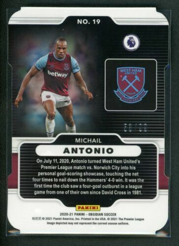 2020-21 MICHAIL ANTONIO /99 PANINI OBSIDIAN DIE-CUT TUNNEL VISION - Picture 4 of 6