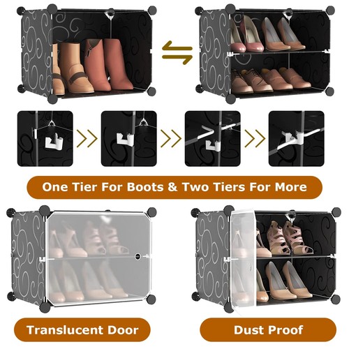 10 Tier 60 Pairs Shoe Organizer Adjustable Storage Shelf Cabinet DIY Expandable - Picture 5 of 29