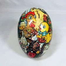 Vintage Paper Mache Easter Egg Made in German Democratic Republic Large 7 inch
