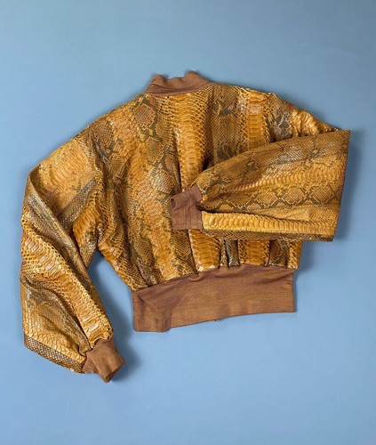 GIANFRANCO FERRE Snakeskin Leather Bomber Vintage Jacket Coat - Picture 12 of 18