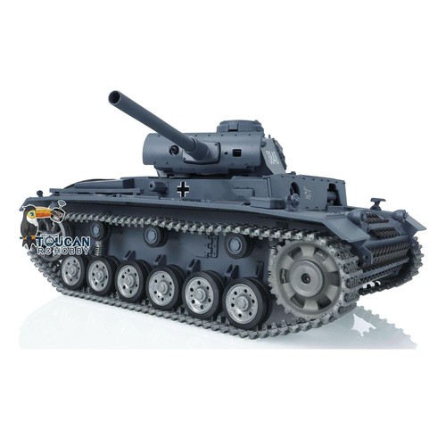 1/16 7.0 Henglong Panzer III L IR BB RC Tank RTR 3848 360° Turret Metal Wheels - Picture 9 of 16
