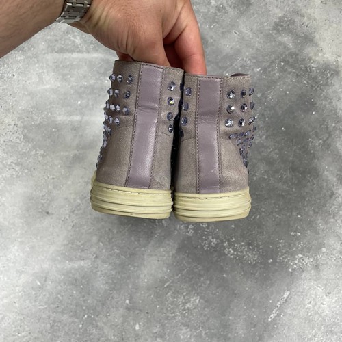 Zapatillas altas Gucci de gamuza y cuero con pedrería para mujer púrpura talla IT 38 - Imagen 21 de 24