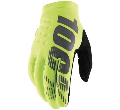100% Men's Brisker Cold-Weather Gloves 2XL Fluorescent Yellow