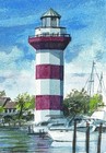 Harbour Town Lighthouse Portrait, Hilton Head SC. Gerald Hill Art Notecards