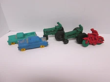 Vintage Lot Auburn Rubber Police Car Pickup Truck Tractor Motorcycle 1950s 1960s