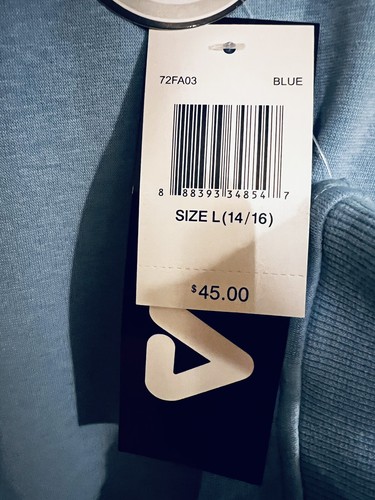 FILA Girls SZ L (14-16) Blue Sweatshirt NWT - Picture 3 of 3