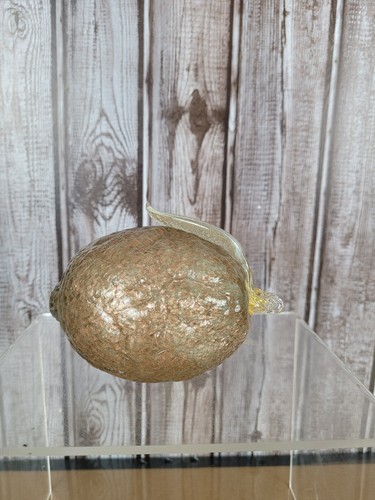1950's Alfredo Barbini Copper Gold Aventurine Murano Glass Fruit LEMON Figurine - Picture 2 of 5