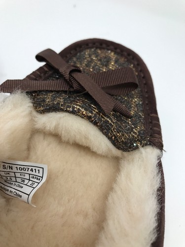 UGG Australia Rylee Slippers Moccasins Womens Size 5 Bronze Brown & Gold - Picture 11 of 12