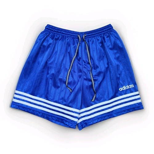 ADIDAS Glanz Shorts D6 M Fußball Turnhose Vintage Retro Sport blau 90er Running - Picture 11 of 20