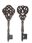 2 VTG Skeleton Key 12" Wall Decorative Antique-Style Rustic Cast Iron Keys 2 LOT