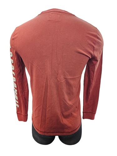 Abercrombie & Fitch Thick Embroidered Long Sleeve Men's Small Maroon Felt - Picture 4 of 8