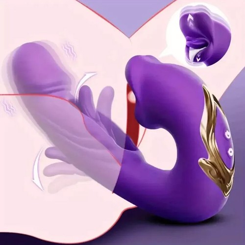 Flapping Tapping Vibrator Dildo G Spot Clit Sucking Sex Toy for Women - Picture 10 of 11