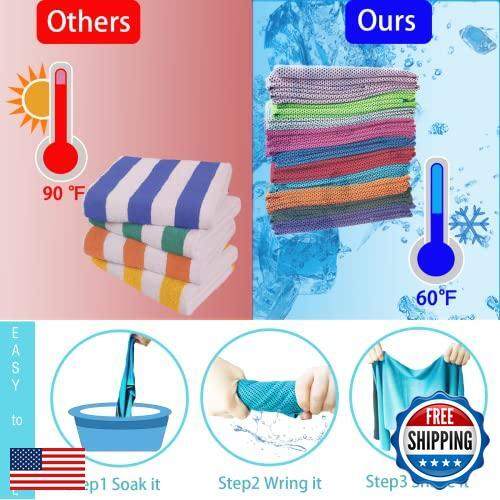 LYDTICK 30Pack Cooling Towels for Neck and Face (40"x12"), Microfiber Bulk Co - Picture 4 of 5
