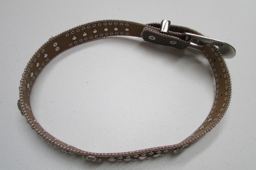 Nocona Western Girls Kids Belt Rhinestones Pink Cross Brown N4425644 - Picture 8 of 12