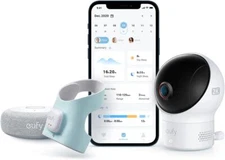 eufy Baby Smart Sock Monitor w/ 2K Security Camera Sleep Tracking AI Cry Det
