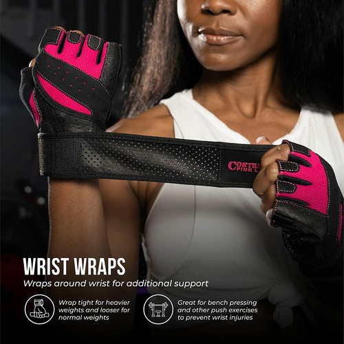 Contraband Pink Label 5737 Womens Wrist Wrap Weight Lifting Gloves (PAIR) - Picture 29 of 29