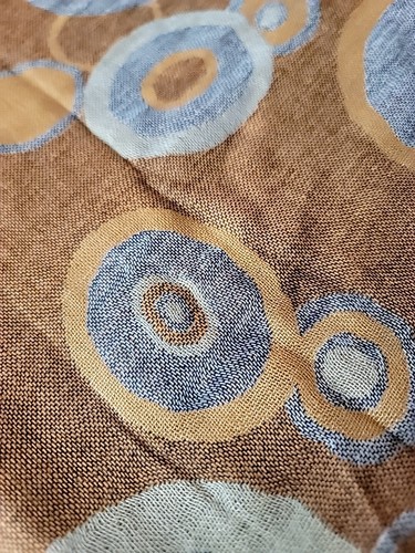Rich Pashmina Kaschmir/Seide Schal Schal mit abstrakten geometrischen Kreisen 78" x 26" - Bild 5 von 16