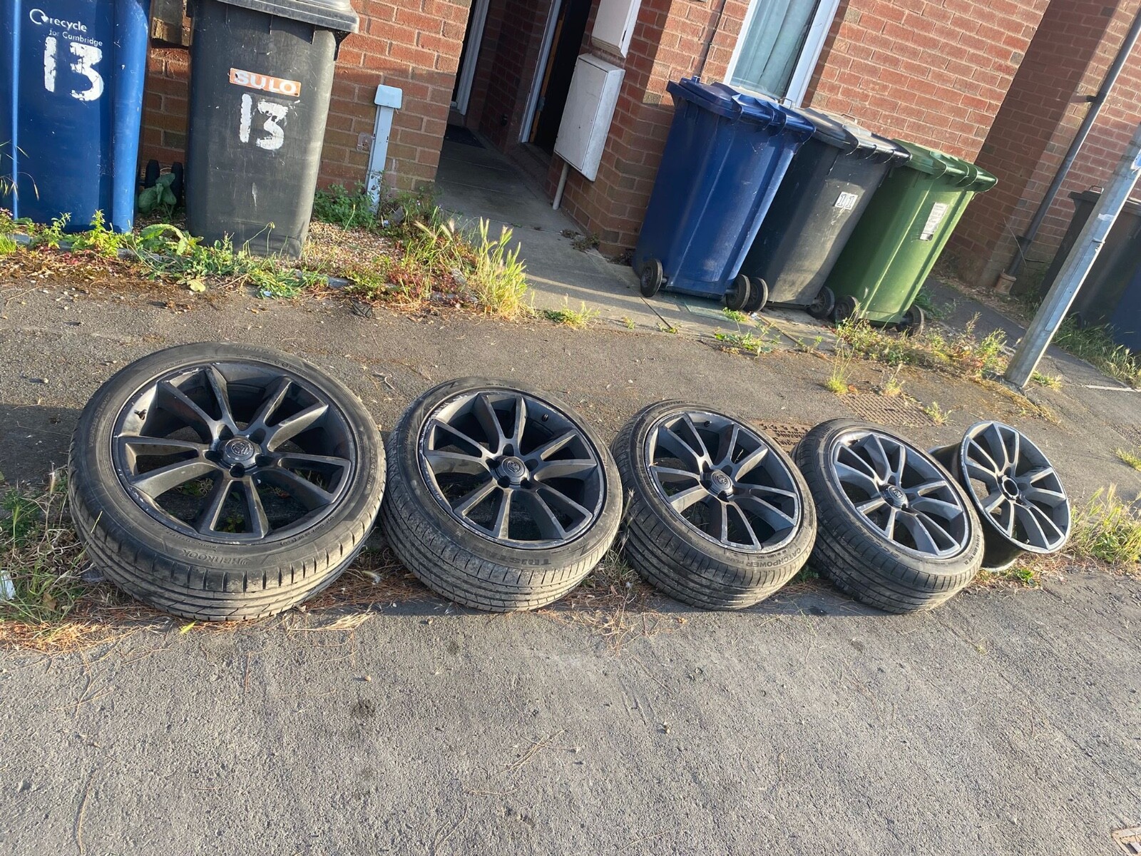 ASTRA VXR GENUINE GM 19" RONAL ALLOY WHEELS IN BLACK & TYRES  5-STUD SET OF 4