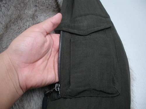 Men's M Helmut Lang Faux Fur Removable Vest Green Bomber Jacket Full-Zip 3-in-1 - Picture 24 of 24
