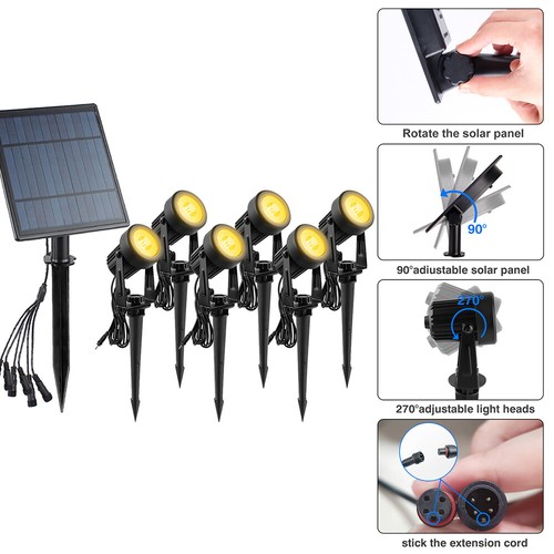 Outdoor Solar Landscape Spotlight Garden Lawn Walkway Lamp Waterproof 2 Modes - Picture 15 of 19