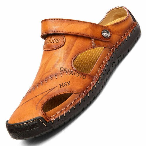 Sommer Herren Sandalen Echtes Leder Outdoor Bequeme Römische Strand Hausschuhe ★ - Bild 17 von 18