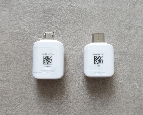 2 Stück Samsung OTG USB Connector USB C Micro USB Adapter Set Original NEU OVP! - Zdjęcie 3 z 6