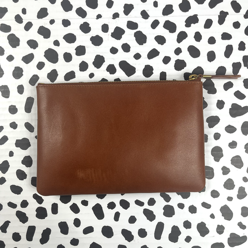 MADEWELL Neu mit Etikett Leder Reißverschluss Tasche Clutch English Saddle F6966 - Bild 2 von 5
