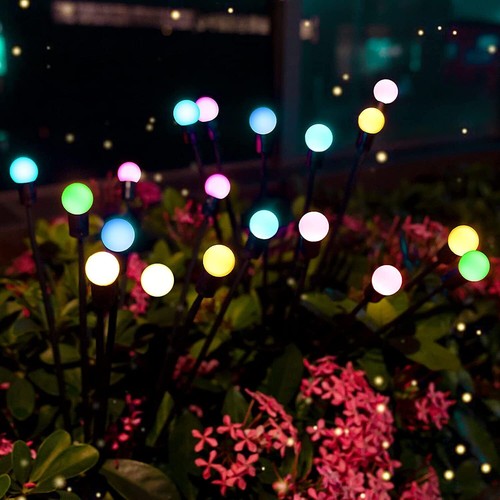 LED Solar Garden Lights Firefly Christmas Outdoor Sway Lamp Yard Pathway Decor - Picture 20 of 30
