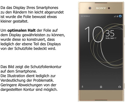 2x Schutzfolie für Sony Xperia XA1 matt - Folie f. Display 9H dipos Glass - Bild 9 von 9