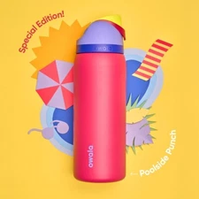 Owala FreeSip Stainless Steel Water Bottle / 32oz / Color: Poolside Punch RARE