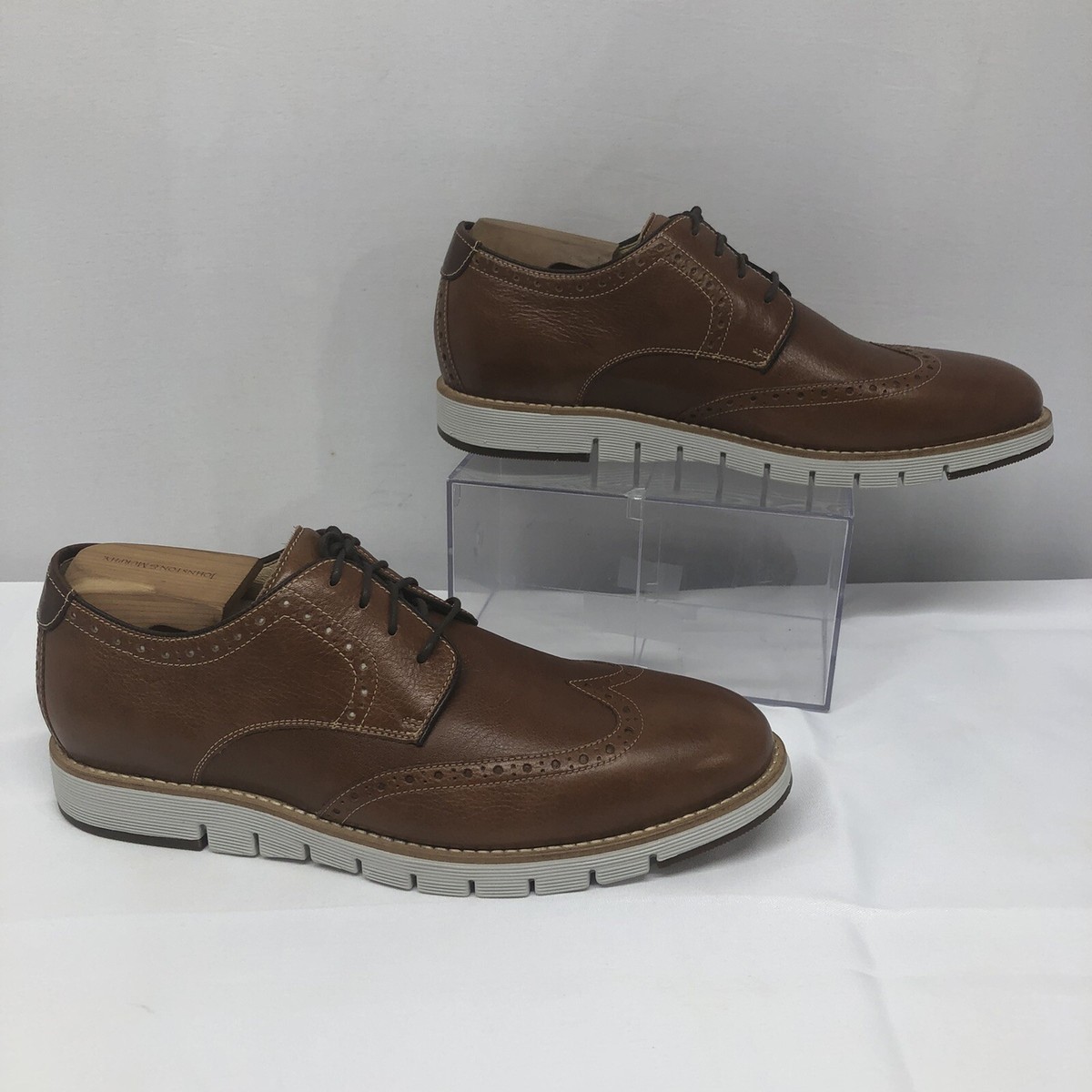 Johnston & Murphy Martell Wingtip Dress Shoes Tan Full Grain Leather Mens 10.5 M Johnston Murphy Martell Wingtip Dress Shoes Tan Full Grain  main image 4