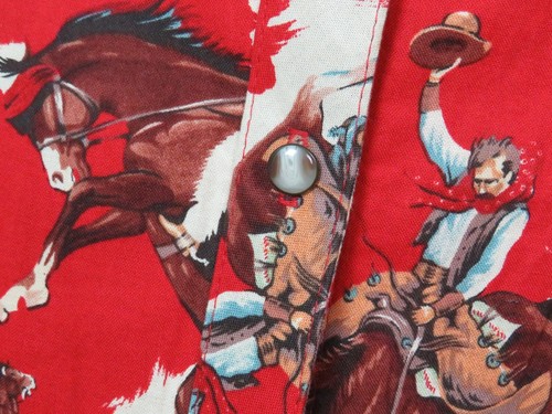 VTG 1970s ROUGH RIDER WOMEN'S SMALL COWBOY WESTERN SHIRT RED COTTON - Picture 17 of 17