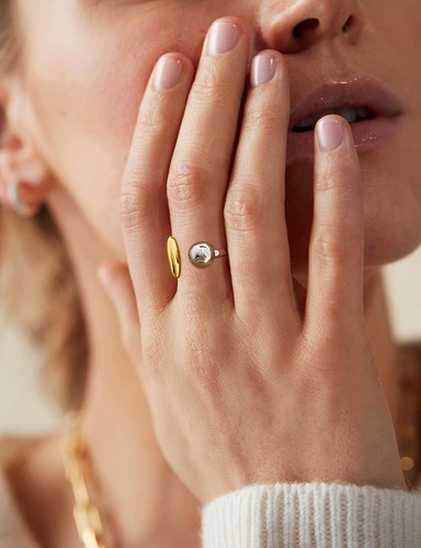 WOWORAMA Chunky Teardrop Rings for Women Silver Gold Bypass Dome Rings Thick ... - Picture 8 of 8