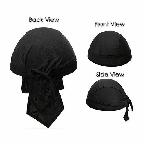 Men Biker Bicycle Do Doo Adjustable Bandana Skull Cap Du Rag Headband Beanie Hat - Picture 8 of 35