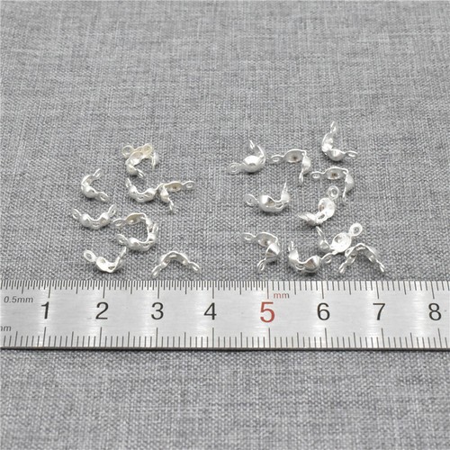 30pcs of 925 Sterling Silver End Tip Knot Cover Crimp Beads Clamshells Connector - Picture 2 of 7