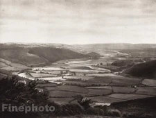 1926 Vintage UK England WYE VALLEY Wales Landscape Mountain Photo Art E.O. HOPPE