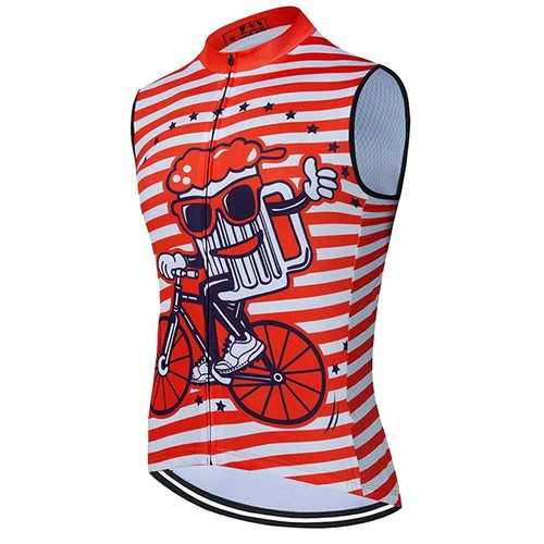 Men's Cycling Vest with Zip Pocket Sleeveless Cycling Jersey Cycling Gilet Top - Picture 16 of 17