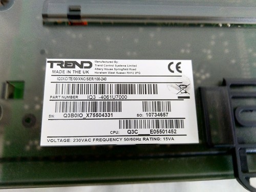 Trend IQ3XCITE/00/XNC/SER/100-240 CONTROLLER WEB ENABLED P/n: IQ3-4061U7000 - Picture 5 of 10