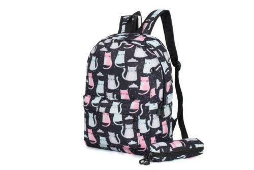 Rucksack Rucksack Jungen Mädchen Retro Schule College Reise Laptop Canvas Tasche UK - Bild 16 von 21