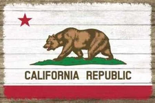 California State Flag Wood Sign Rustic Wall Décor Gift 12x18 B3-12180051005