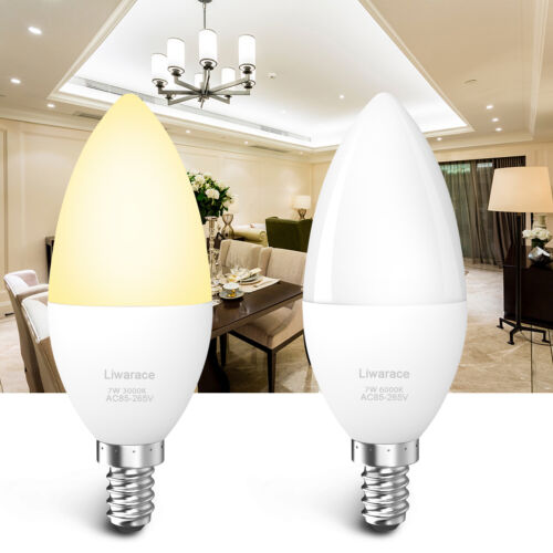 1-4PCS E12 Candelabra Bulb 5W/7W LED Chandelier Light 3000K-6000K Daylight USA - Picture 45 of 56