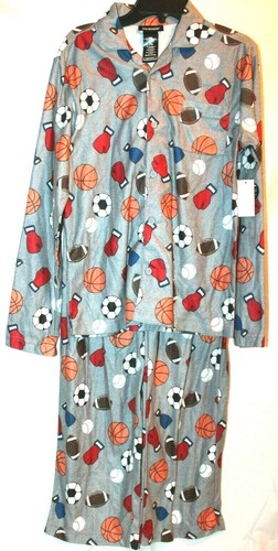 Joe Boxer Boys' Gray Sports Basketball Football 2-Pc Sleepwear Pajama Set - Picture 4 of 6