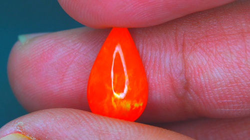 2.74 CT Blazing Fire ! 100% Natural Orange Fire Opal Cab From Ethiopia For Jewel - Video 1 of 1