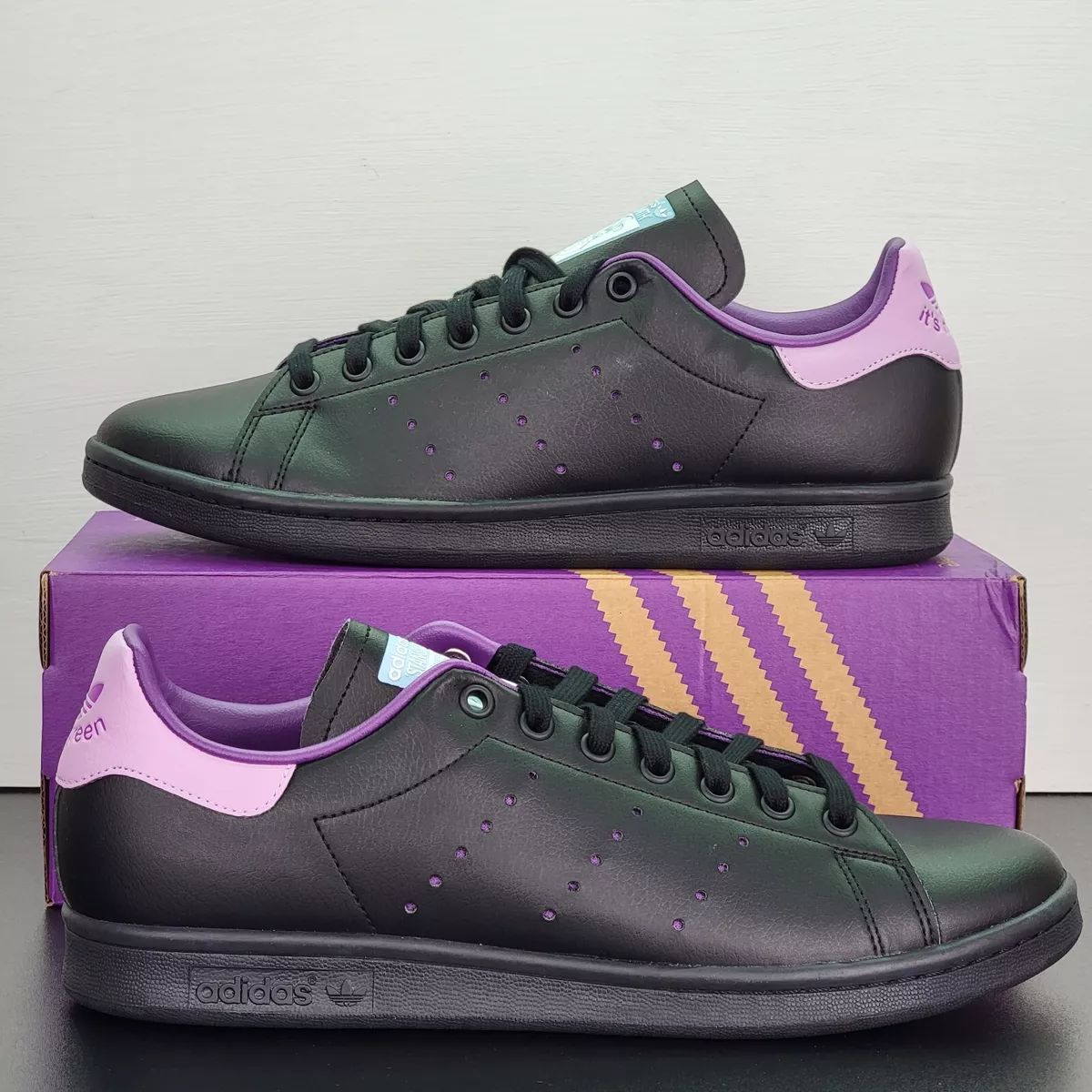 Adidas Stan Smith Shoes Men's Size 11 Black Purple Casual