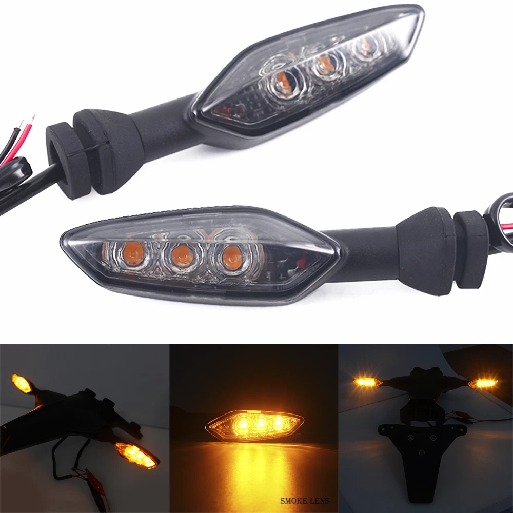 Par De Intermitentes LED Para Motocicleta – Negro, Universal Para Streetfighter, Scrambler, Deportivas – Alcemy Parts