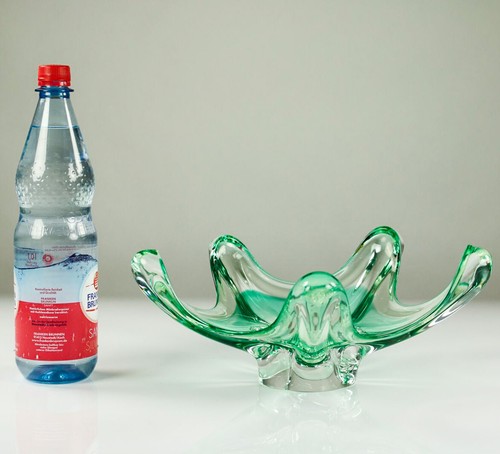 Josef Hospodka Glas Schale für Chribska 60er 70er Jahre Glass Bowl Vintage MCM - Bild 11 von 12