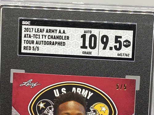 2017 TY CHANDLER US ARMY ALL AMERICAN RED AUTO 10 RC #5/5 SGC 9.5 GEM MINT POP1 - Picture 2 of 10
