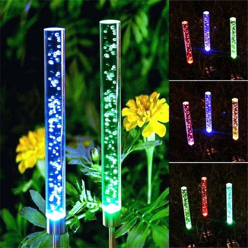 2 PCS  Solar Powered Color Changing LED Stake Light Garden Path Yard Decor Lamp - Picture 11 of 16
